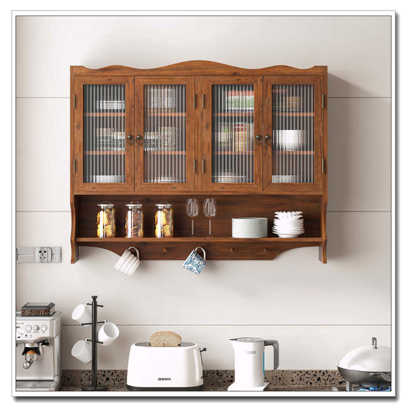 Armoire murale rétro avec support ouvert