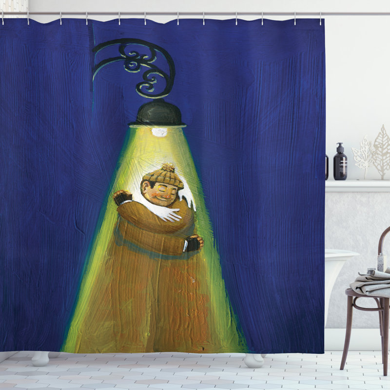 Shower Curtain with Hooks Included, 69" H x 105" W
