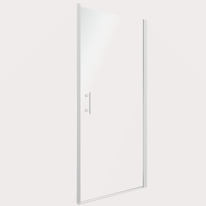 Écran de douche en verre sans cadre 35 po de largeur x 72 po de hauteur avec verre trempé transparent de 1/4 po (6 mm), chrome, porte de douche