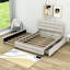 Lit plateforme tapissier grand avec gigogne simple Mashli-90368120