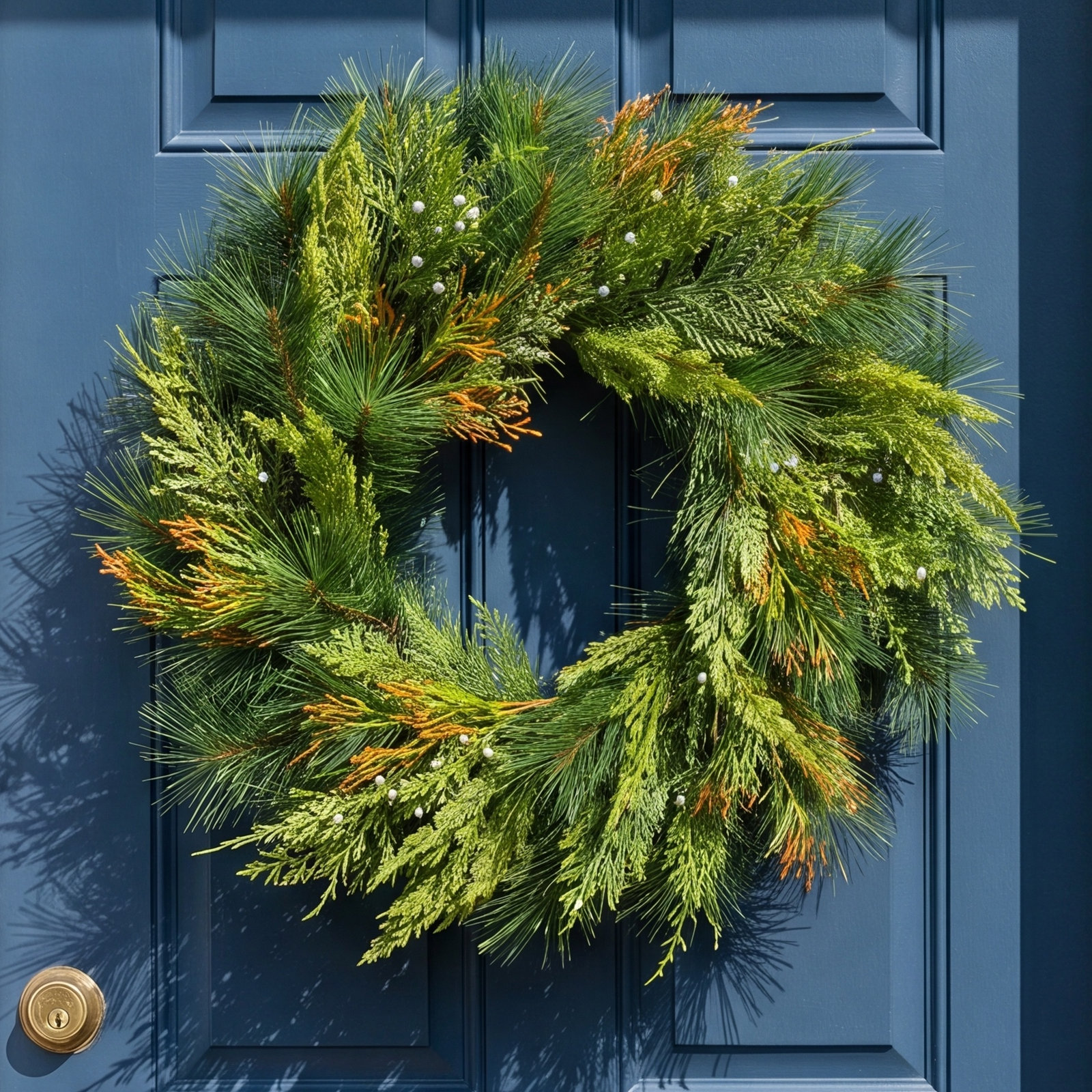 Artificial 24" Mixed Pine & Juniper Wreath