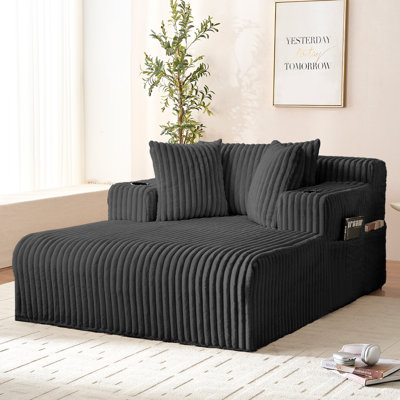 Fauteuil inclinable de 50,8 po de largeur, canapé simple en velours côtelé avec 3 coussins, accoudoirs larges et pochette de rangement latérale, vert