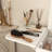 Hirst Solid and Manufactured Wood Vanity Desk with Adjustable Mirror