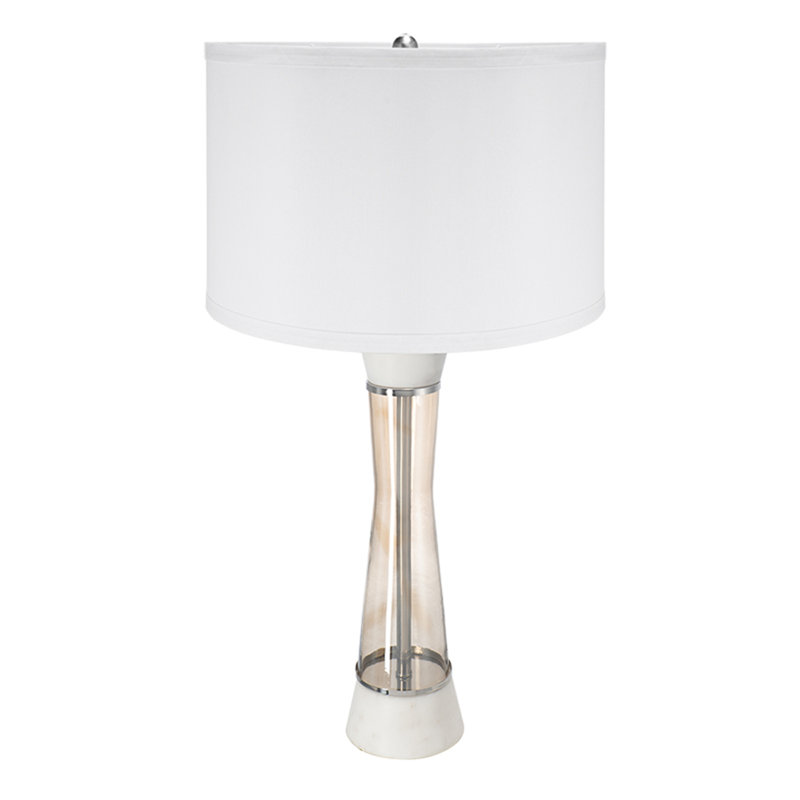 Marble Table Lamp with Glass Cylinder