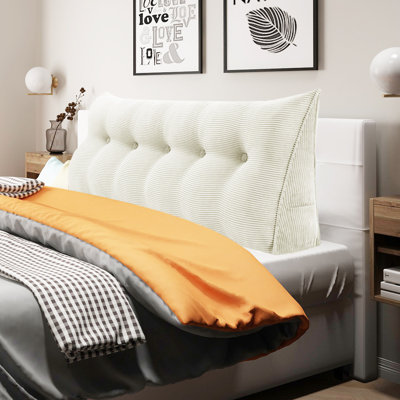 Sit-up Back Comfort 100% Cotton Corduroy Backrest Bed Back Support Headboard Wedge Reading Pillow Compression