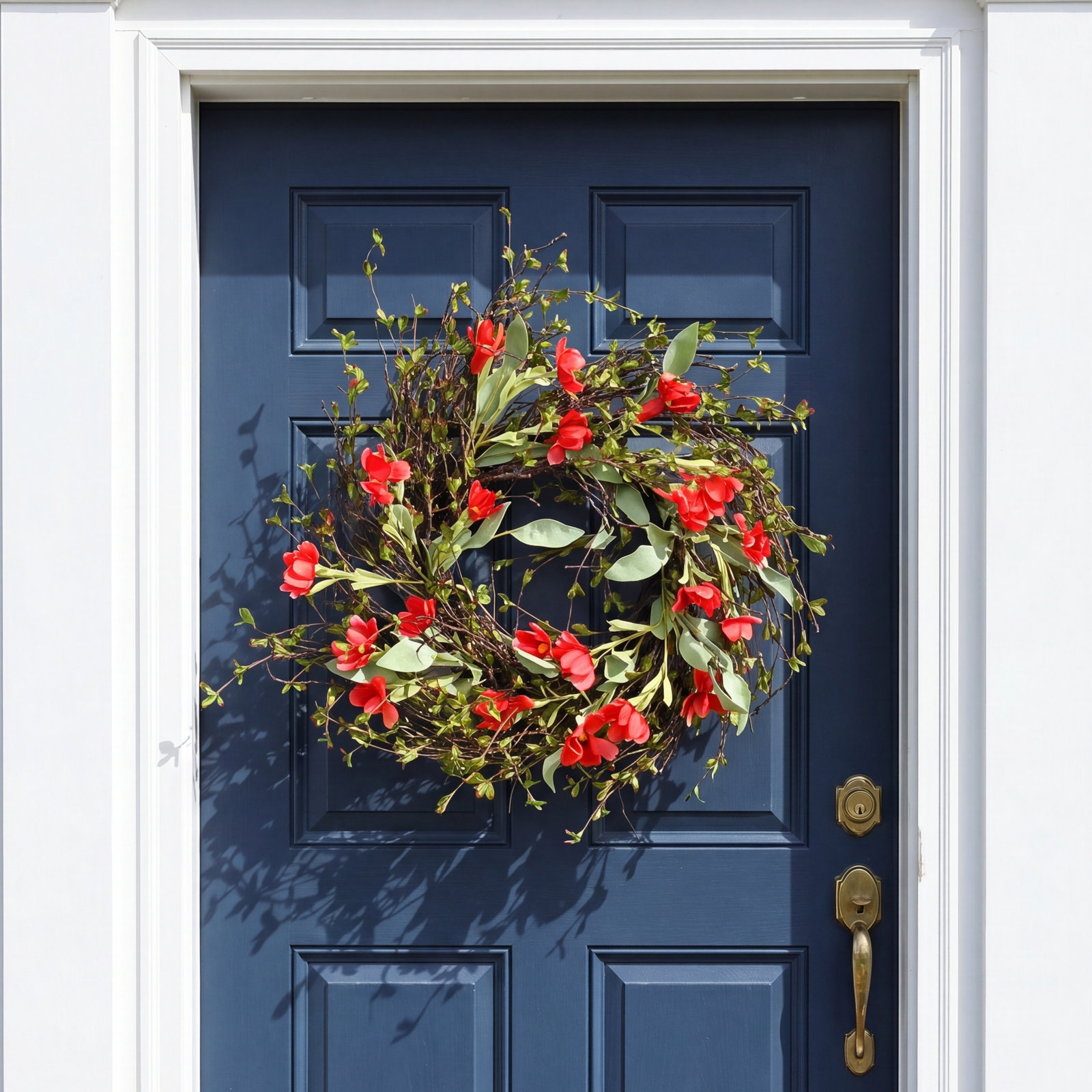 26" Handcrafted Wildflower Easter Wreath, Green/Brown/Red
