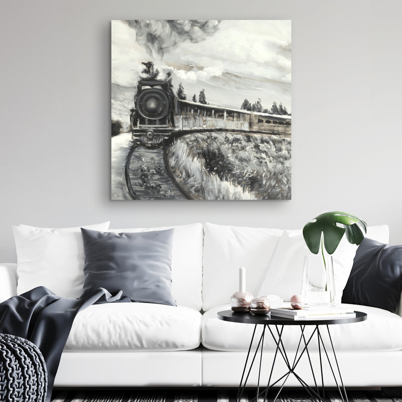 Steam engine train - 32"x32" art on canvas