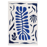 Corail Hand Tufted Wool Floral Area Rug in Blue