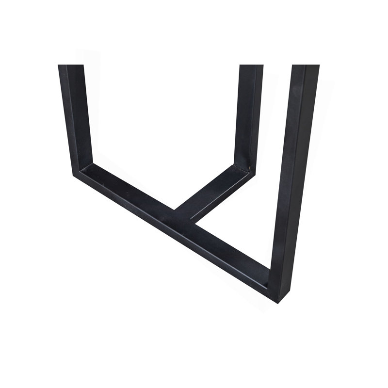 Table de salle à manger en acier au carbone avec surface en pierre Lauren, H 29,53 po x L 70,87 po x l 35,43 po