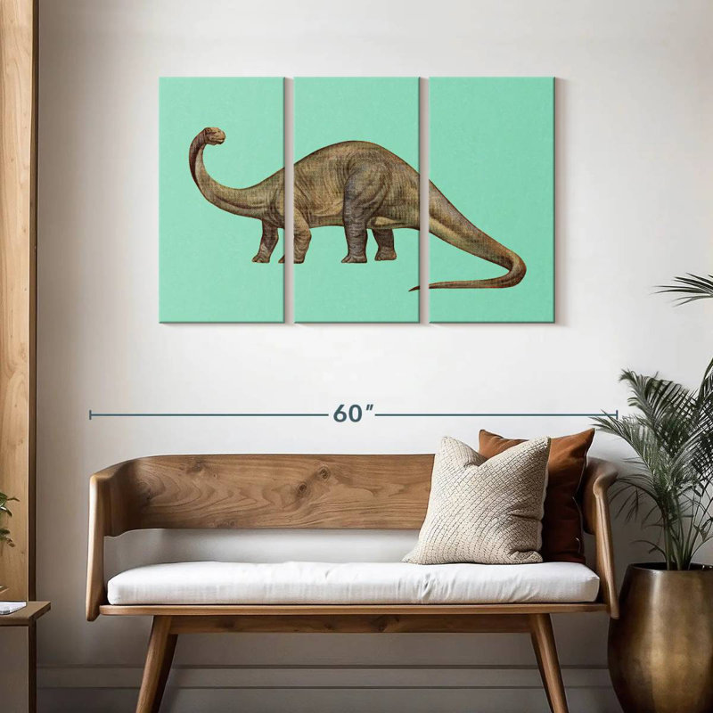 Illustration d'un brontosaure, H 28 po x l 45 po