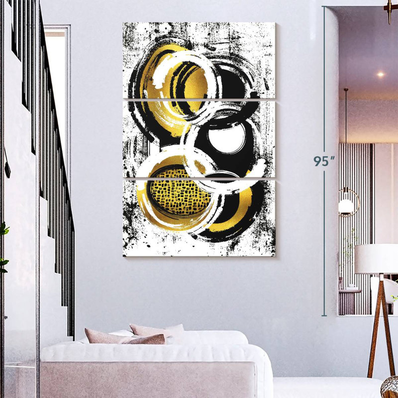 Avery Gold Abstract Painting I, 74" H x 48" W