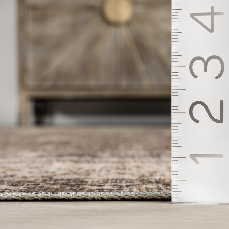 Tapis vintage lavable à la machine Guendi, Rectangle 9 pi x 12 pi