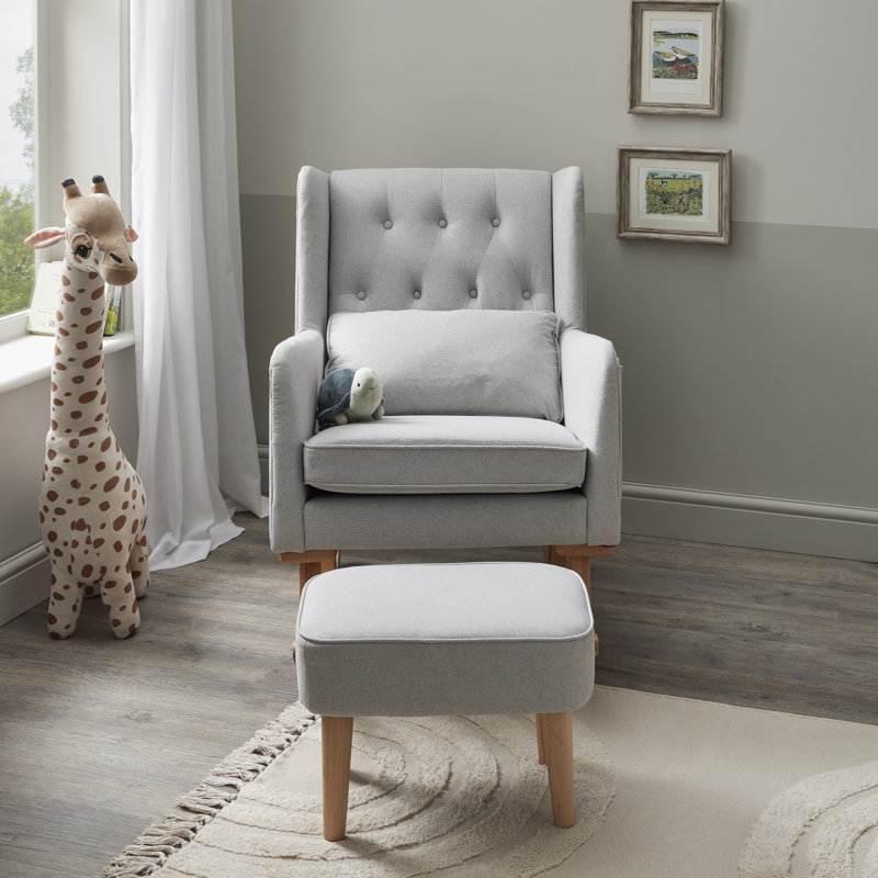 Lux Nursing Chair with Stool, Grey