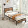 Bed Frame with Wood Headboard and Footboard Metal Platform Bed