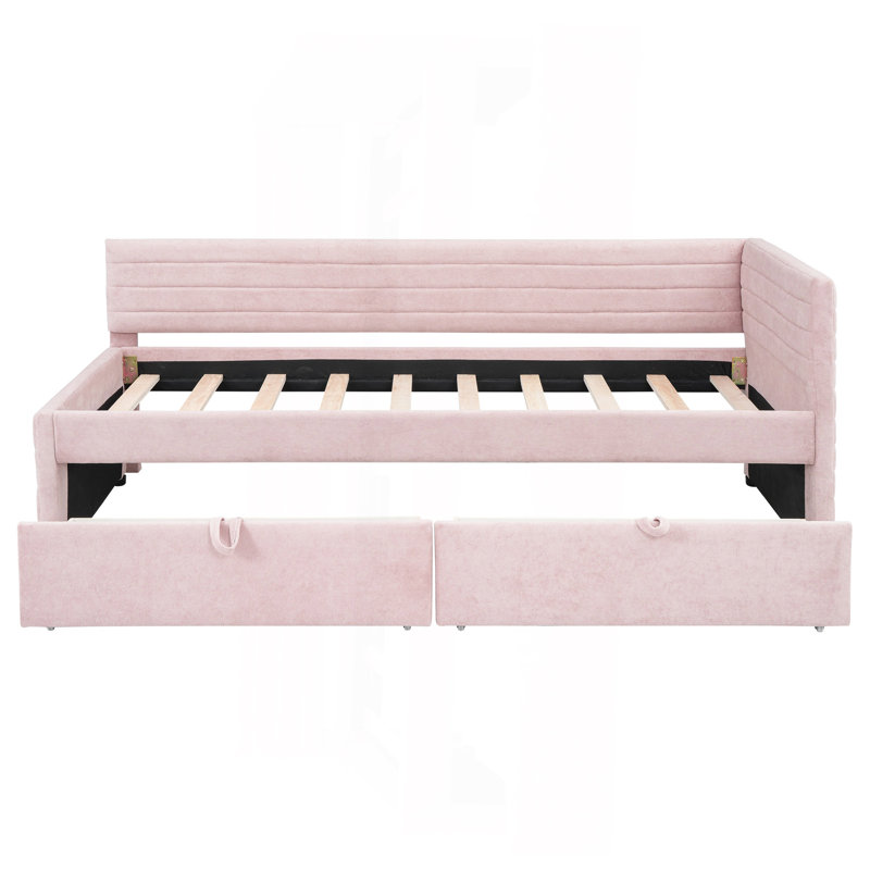 Twin Size Upholstered Daybed With 2 Drawers