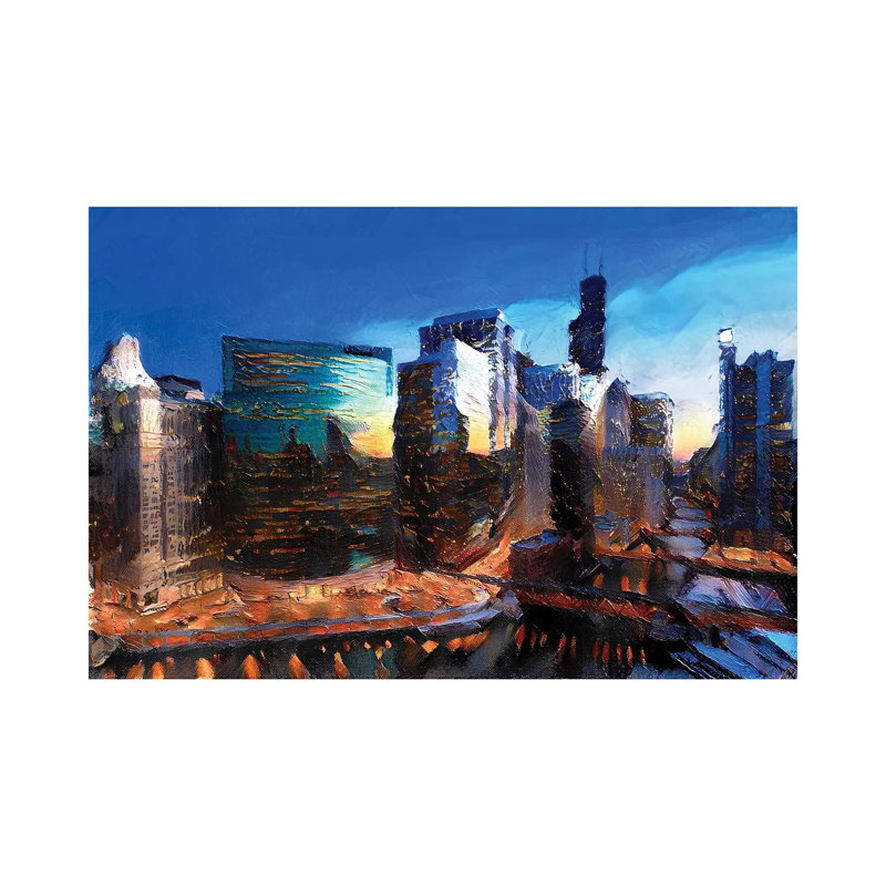 City Love by Heather Offord - Wrapped Canvas Painting, 20.32cm H x 30.48cm W x 1.905cm D