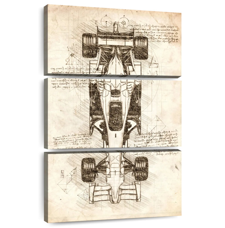 Mehar F1 Car Top View, 38" H x 24" W