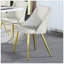 Ensemble de 2 chaises de salle à manger en cuir synthétique blanc avec base dorée, confortables et élégantes pour les intérieurs modernes