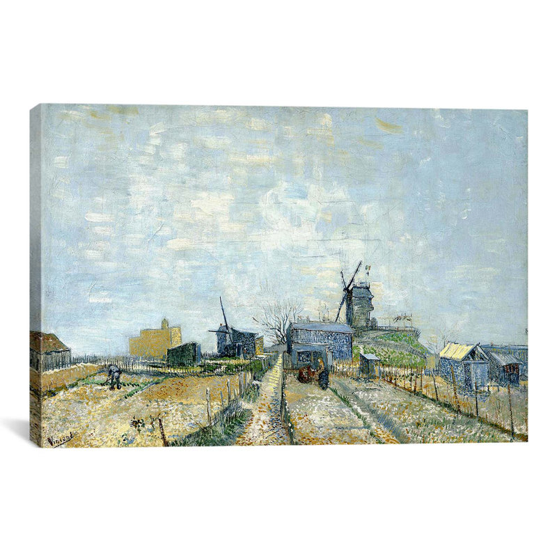 « montmartre molens en moestuinen (moulins et légumes) » par vincent van gogh, reproduction d’art sur toile