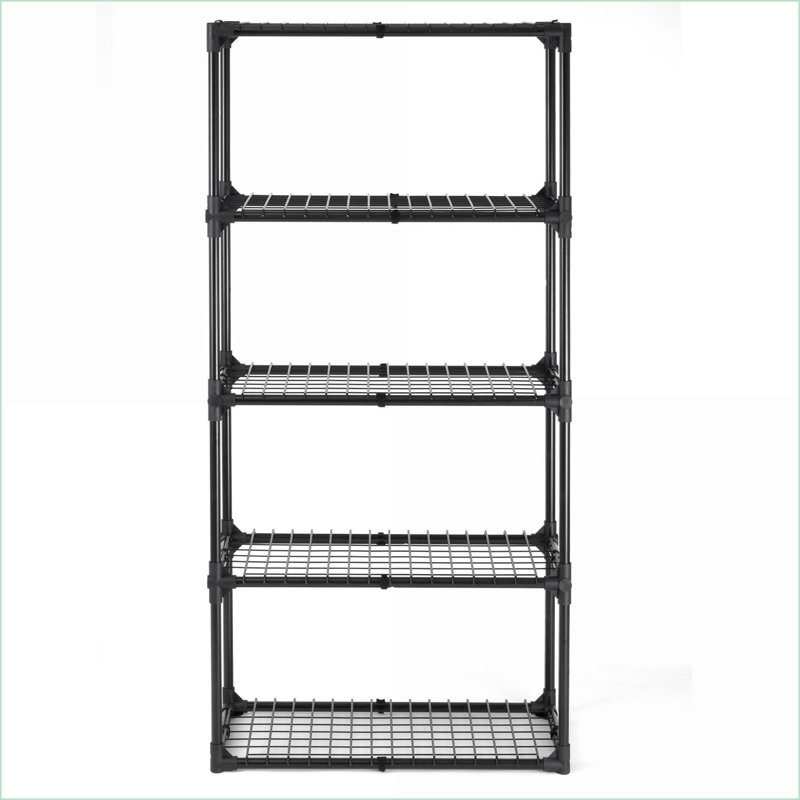 Tablette de rangement | 5 tablettes industrielles | Capacité de 550 lb | Assemblage facile | Acier noir