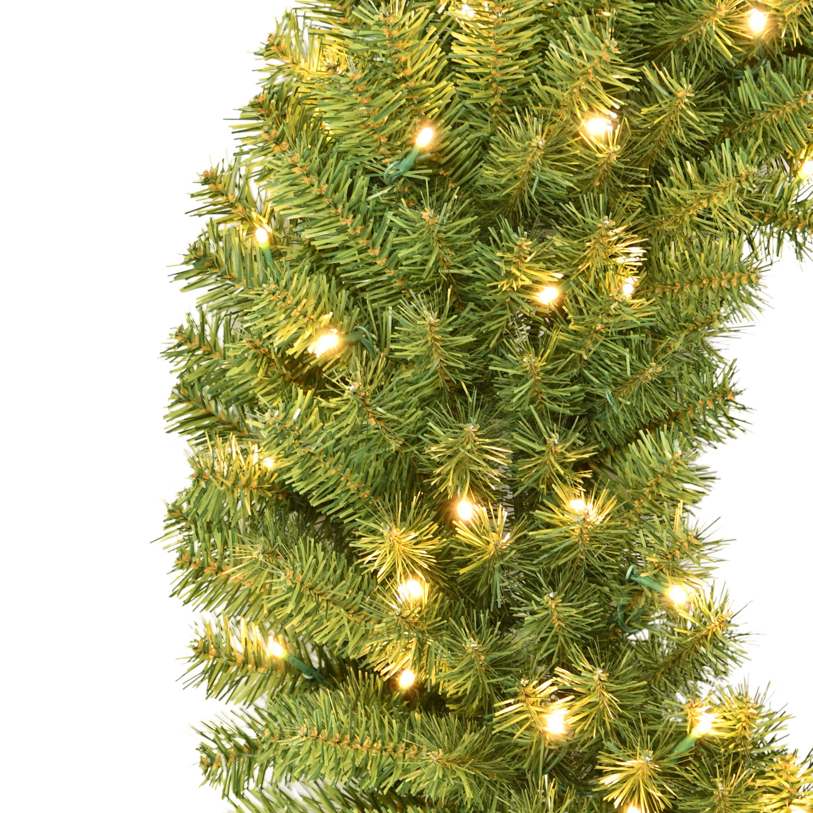 6" Pre-Lit Spruce Christmas Wreath, 48" H x 6" W