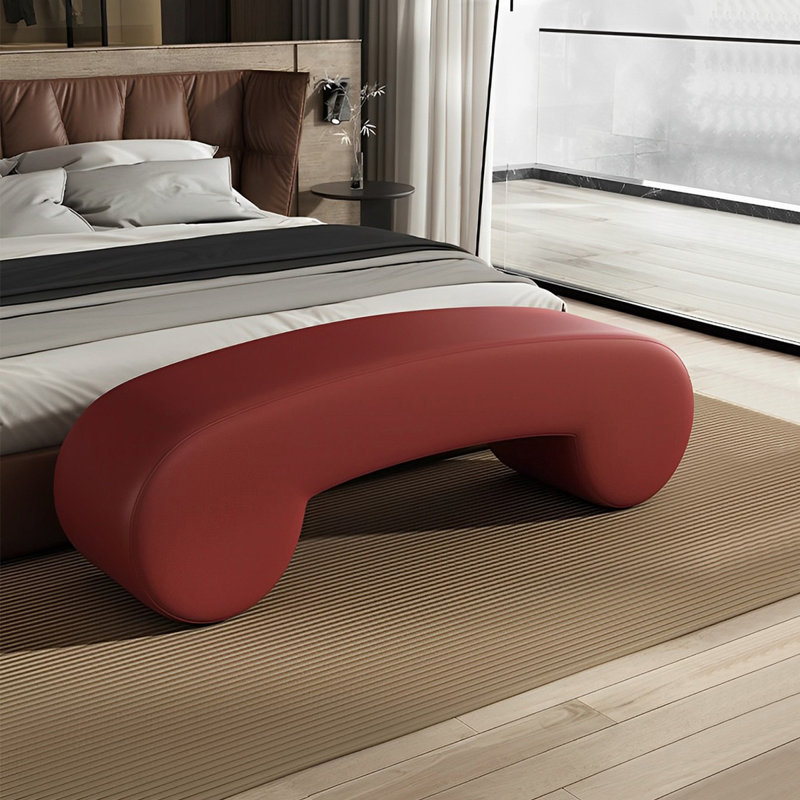 Banc rembourré en cuir Tierone Match, Rouge