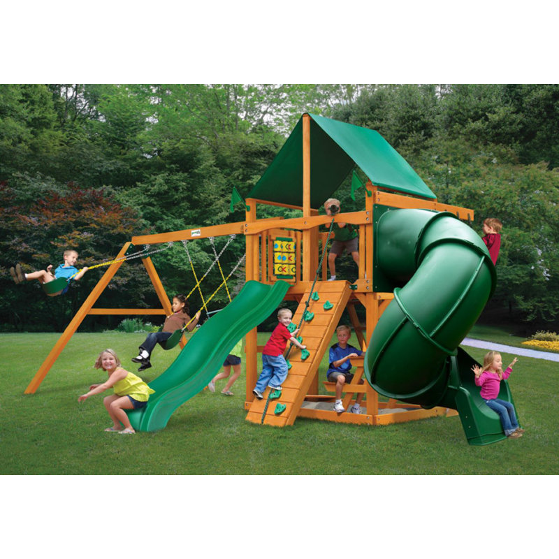 Slide Mountaineer Clubhouse Swing Set Gorilla Playsets Lowes Swing