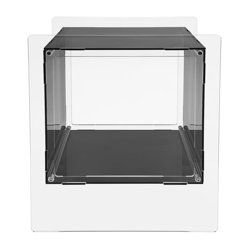 2 Tiers Acrylic Bedside Table With Open Storage Shelf, Black