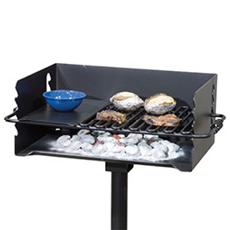 Pilot Rock 16.12 in. W Portable Grill / Smoker Combo Charcoal Grill Gas & Charcoal Combo Grill