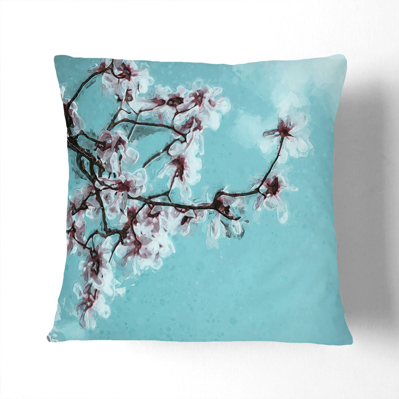 Floral Square Throw Cushion, 40cm H x 40cm W x 15cm D
