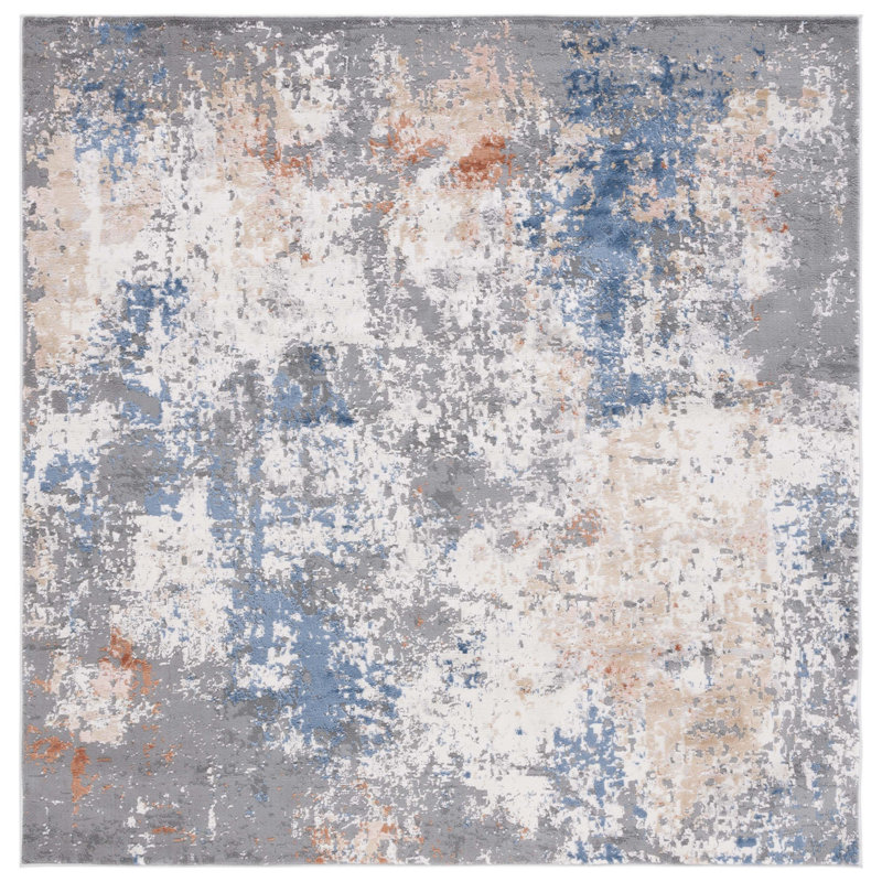 Chandlor Eternal Performance Abstract Rug, Square 6'7"