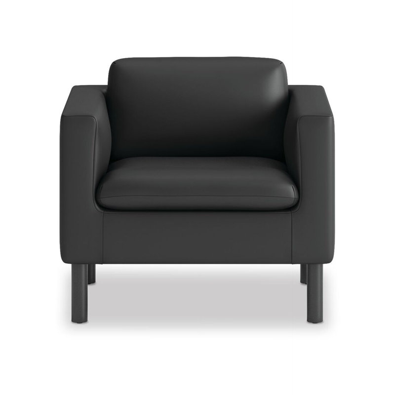 Parkwyn 33" Wide Club Chair, Black Polyurethane