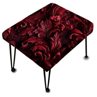 Royal Red Garden Grace - Repose-pieds rectangulaire damassé