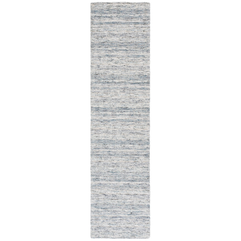 Maurie 501 Area Rug In Light Grey / Teal, Runner 2'3" x 9'