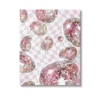 PastelDiscoBallPatternCanvesWallArtbyZiweiLi