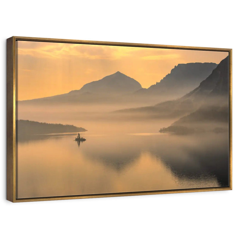Saint Mary Mountain Lake, Cadre flottant doré, 31 po x 21 po