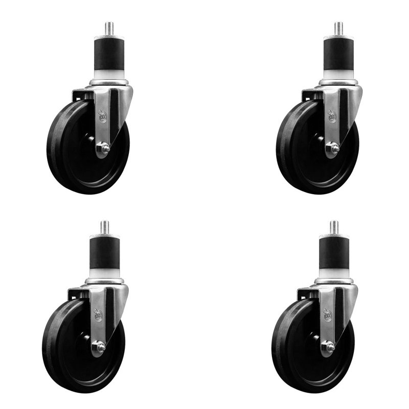 Phenolic Wheel Swivel 1-7/8 Inch Expanding Stem Caster Set SCC