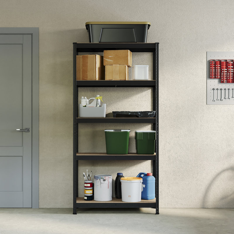 Vida Adjustable Height Shelving Unit, Large, Black