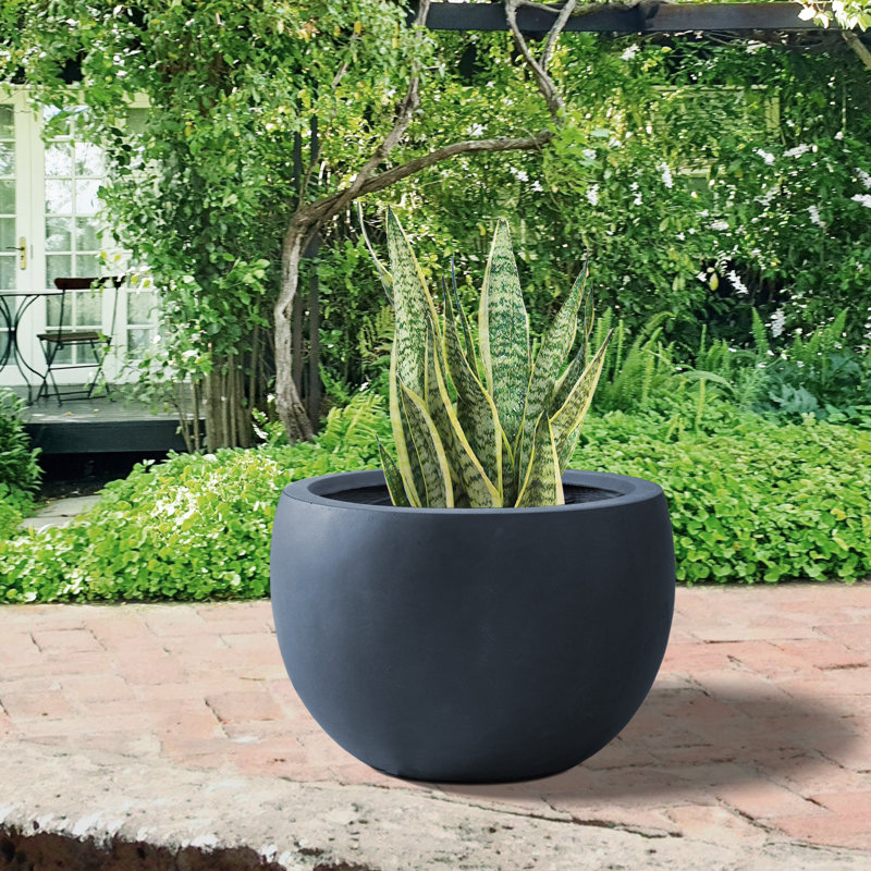 Gagnon Handmade Pot Planter, 8" H x 12" W x 12" D, Granite