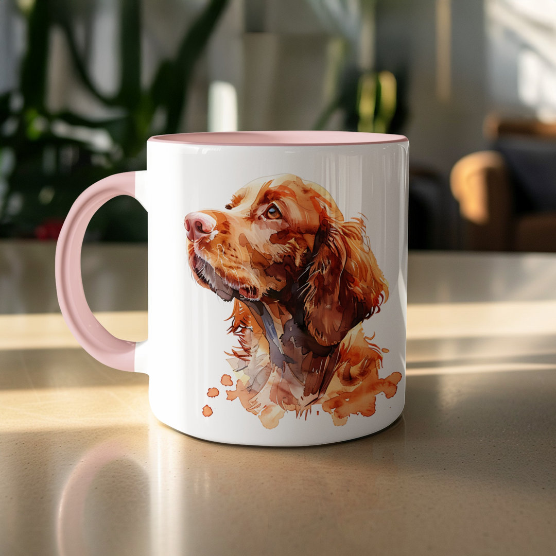 Watercolor Basset Hound Design 11oz Coffee Mug