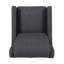 Fauteuil club rembourré gris anthracite avec dossier en cascade ergonomique, revêtement et soutien élégants