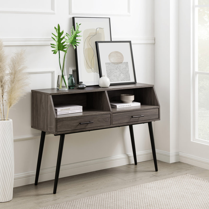 Iľja 44" 2-Drawer Console Table, Slate Gray