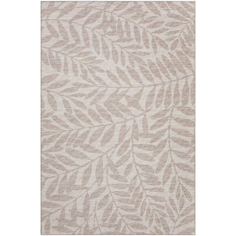 Tapis beige tissé à la machine Emmly, Rectangle 8 pi x 10 pi