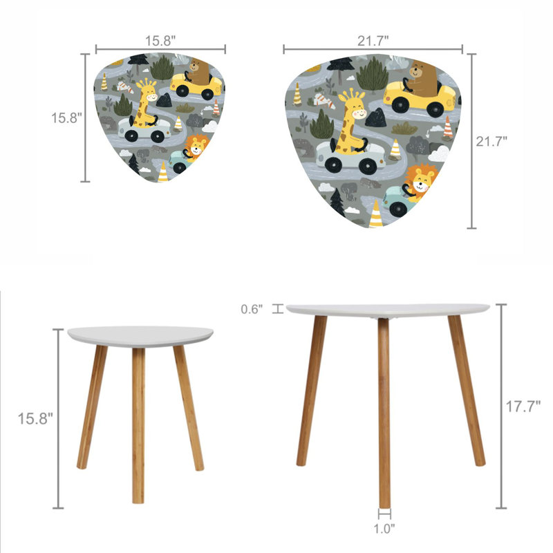 Ensemble de 2 tables basses gigognes Triangle