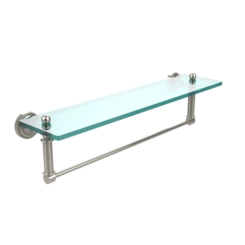 Marchmont Bracket Shelf with Towel Bar, 22", Polished Nickel