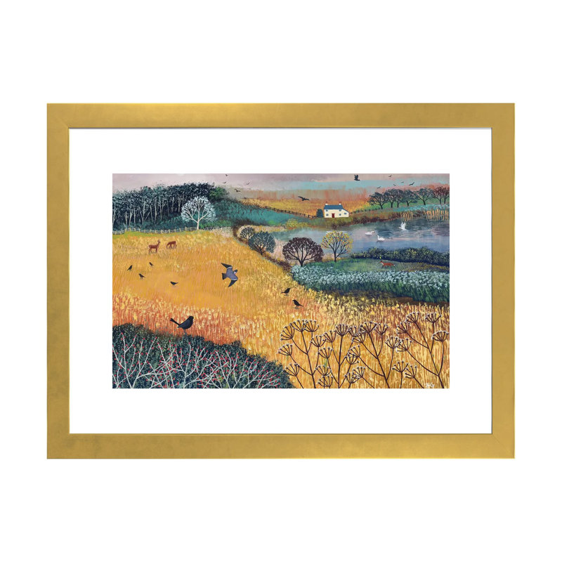 Reproduction d’art encadrée, "Harvest Home" par Jo Grundy, H 24 po x l 32 po x P 1 po, Gold Framed Fine Art Paper