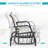 Porch Glider, Metal Frame Swing Glider Chair With Breathable Mesh Fabric, Curved Armrests And Steel Frame For Garden, Poolside, Backyard, Balcony-1674189996