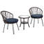 Table et chaises en verre d'extérieur, convient aux patios, balcons, chaises à structure pour cours légères