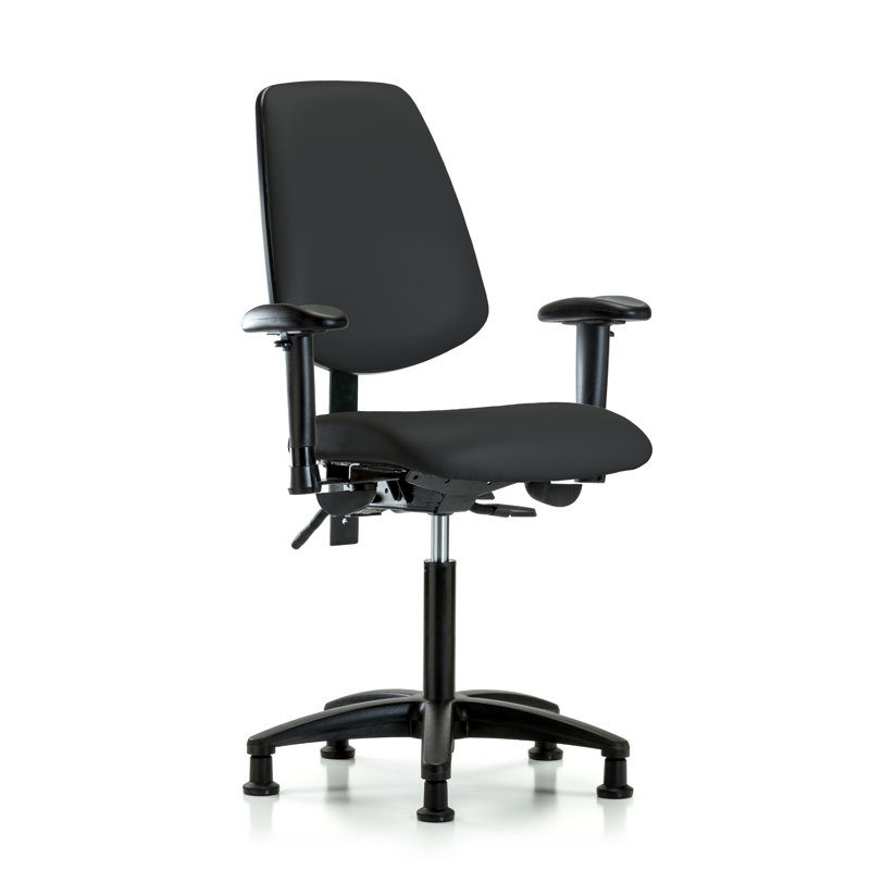 John Vinyl Task Chair, Black, Glides, Not Included