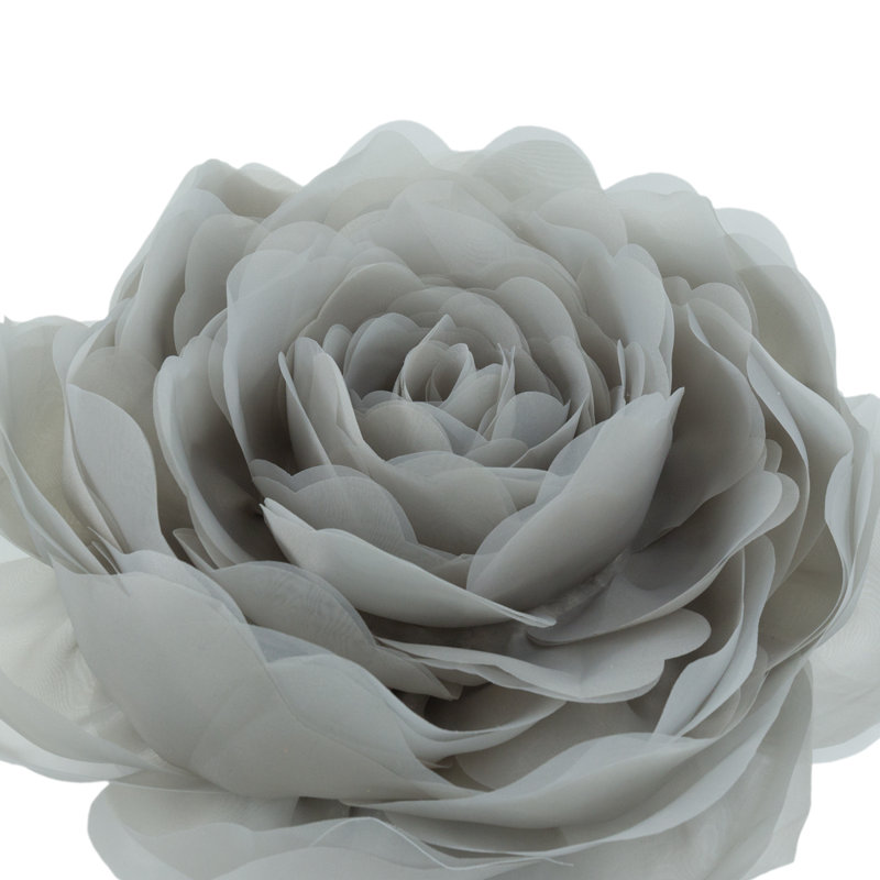 Housse de coussin décoratif décoratif à motif floral rose Simulation, 14 po x 14 po, gris